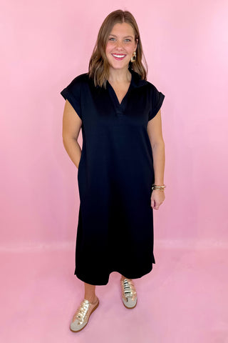 Effortless Style Midi Dress - Black