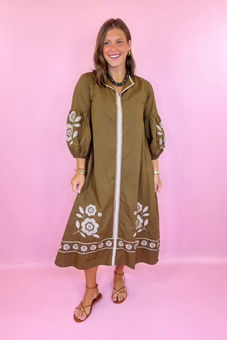 Victoria Dunn: Sienna Midi Dress - Rustic Petal
