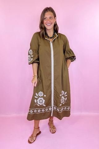 Victoria Dunn: Sienna Midi Dress - Rustic Petal