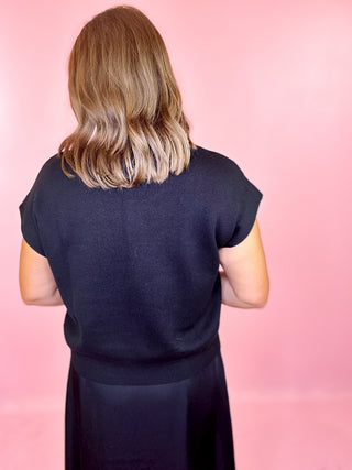 You Already Know Short Sleeve Sweater - Black