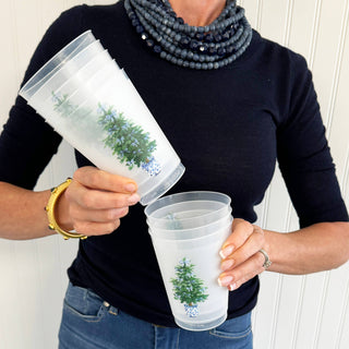 Blue Bows Christmas Tree Shatterproof Cups
