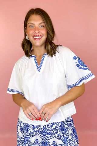 Across The Way Embroidered Top - Off White