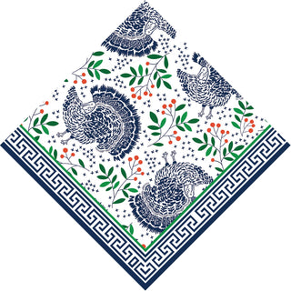 Turkey Toile Paper Cocktail Napkins