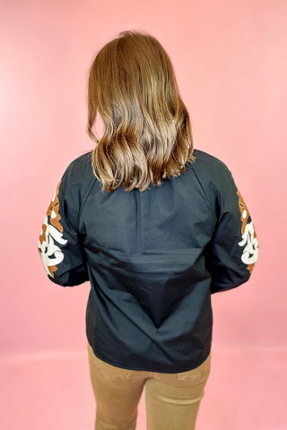 Schedule Me In Embroidered Top - Black
