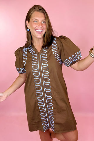 Everything I Imagined Mini Dress- Brown