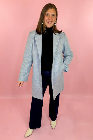 Heidi Notch Lapel Coat - Grey