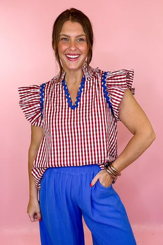Just Darling Gingham Top - Red