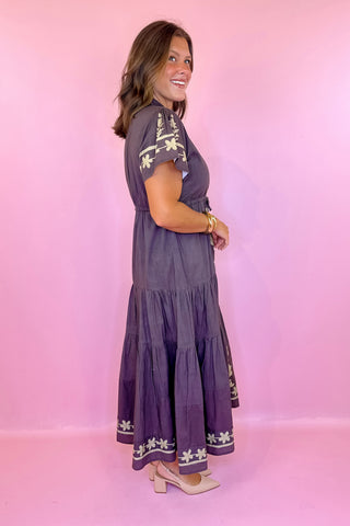 Victoria Dunn Hurley Midi Dress- Sandstone