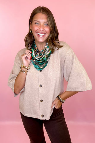 Staying In Style Button Front Cardigan - Oatmeal