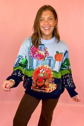 Queen Of Sparkles: Multi Thanksgiving Parade Sweater