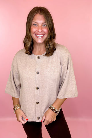 Staying In Style Button Front Cardigan - Oatmeal