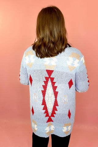 Mountain Invite Tribal Cardigan - Blue