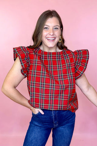 Making Cheer Plaid Top