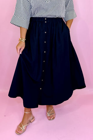 A Better Plan Midi Skirt Black