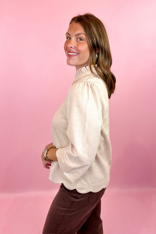 Suede Top Champagne