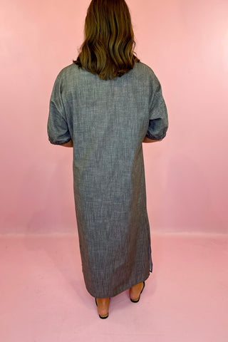 Denim Midi Dress Chesnut