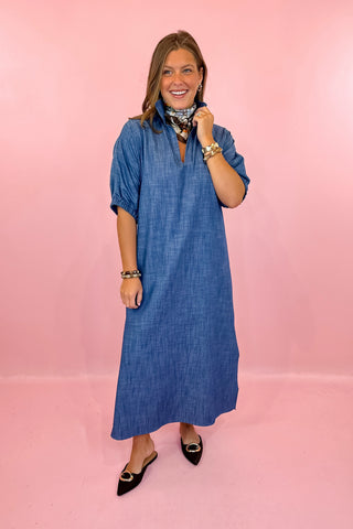 Denim Midi Dress Indigo