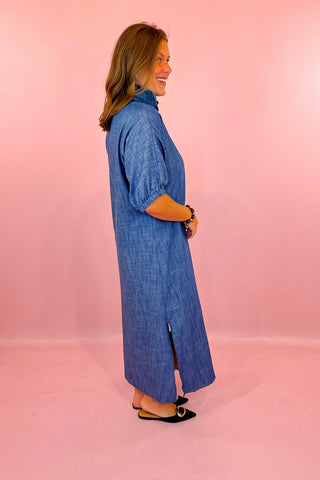 Denim Midi Dress Indigo
