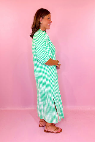 Adrienne: Blakely Midi Dress - Green Apple Gingham
