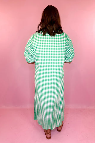 Adrienne: Blakely Midi Dress - Green Apple Gingham