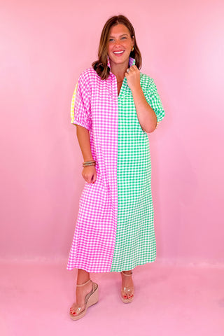 Adrienne Blakely Midi Dress Multi Gingham