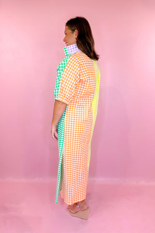 Adrienne Blakely Midi Dress Multi Gingham