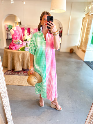 Adrienne Blakely Midi Dress Multi Gingham