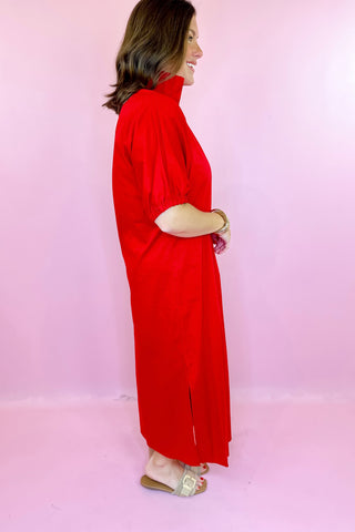 Adrienne Blakely Midi Dress Red