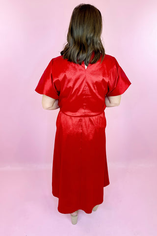 Adrienne Davina Taffeta Midi Skirt