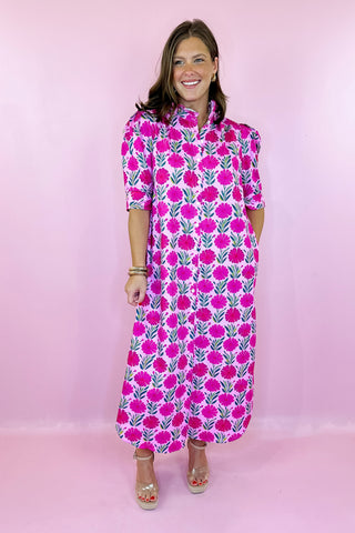 Adrienne Nina Midi Dress Frolicking Daisies