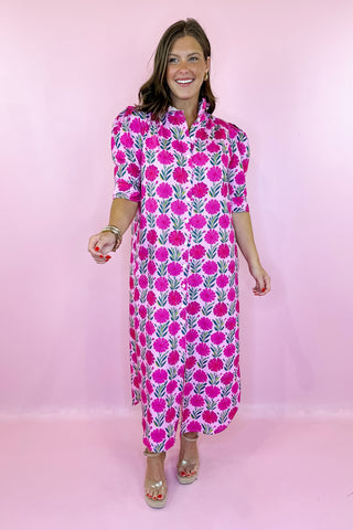 Adrienne Nina Midi Dress Frolicking Daisies