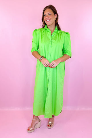 Adrienne Nina Midi Dress Green Apple
