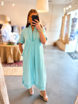 Gingham Midi Dress Mint