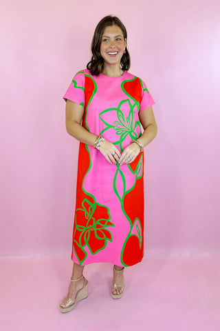 Alden Adair Elliot Maxi Dress Fuschia Outline