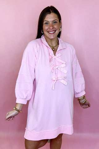 Pink Bow Dress Relaxed Fit