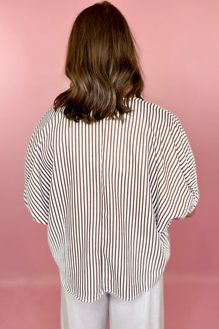 All Smiles Striped Top Brown