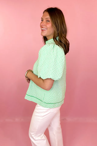 Gingham Top Green