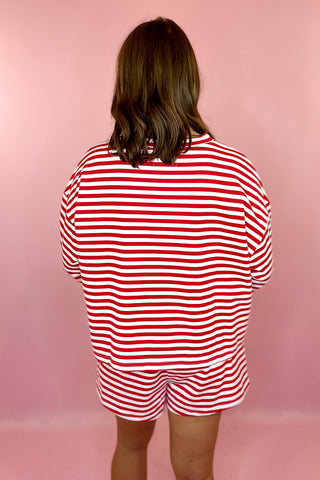Striped Knit Shorts Red/White