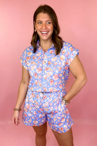 Seashell Button Front Top