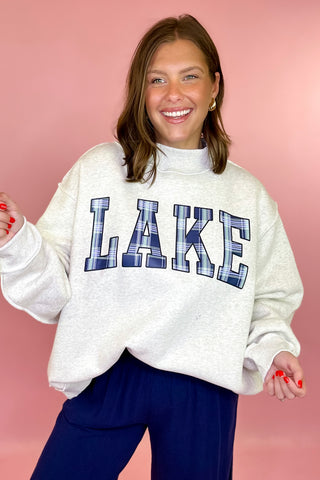 Lake/Mountains Reversible Mock Sweatshirt - Grey