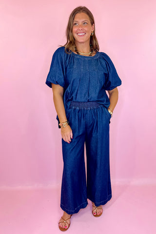 Darling Energy Wide Leg Denim Pant- Indigo