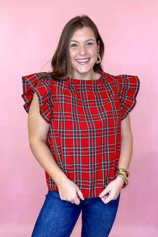 Making Cheer Plaid Top