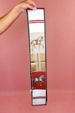 Horse Block Narrow Scarf