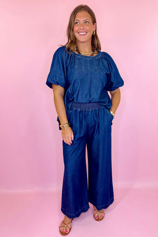 Darling Energy Wide Leg Denim Pant- Indigo
