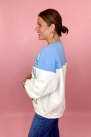 Queen Of Sparkles: Blue & White Ski Ya Later Sweatshirt