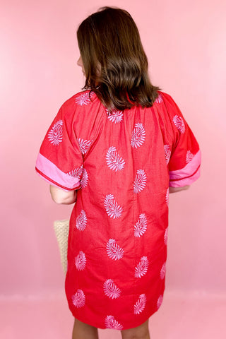 Charmed To Meet You Boho Floral Midi Dress - Red