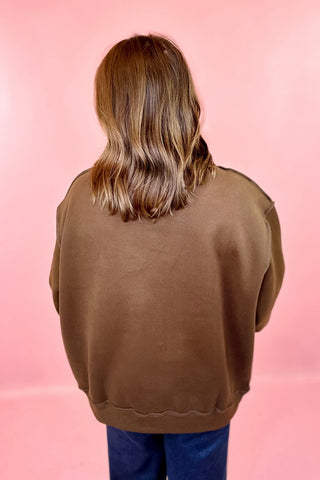Mallard Mock Neck Sweatshirt - Brown