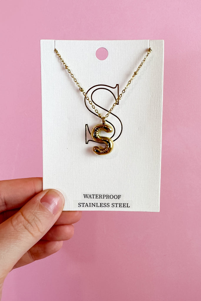 Balloon Initial Pendant Necklace S