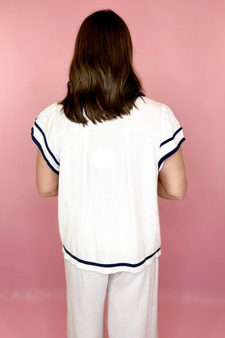 Linen Ruffle Top Oatmeal