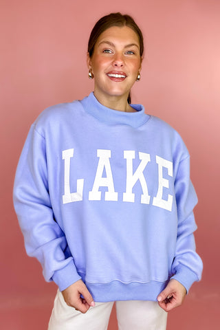 Beach/Lake Reversible Mock Sweatshirt Blue
